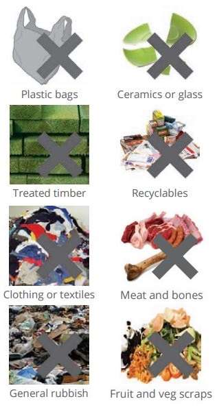 What can't go in Green waste chart