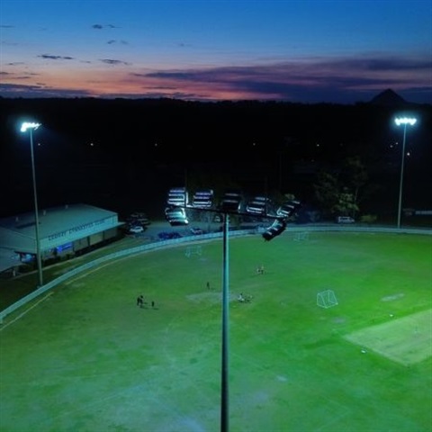 Picture of the new Sel Bonnell Oval lights