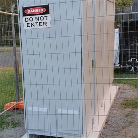 Picture of the community battery installation underway at Noosaville