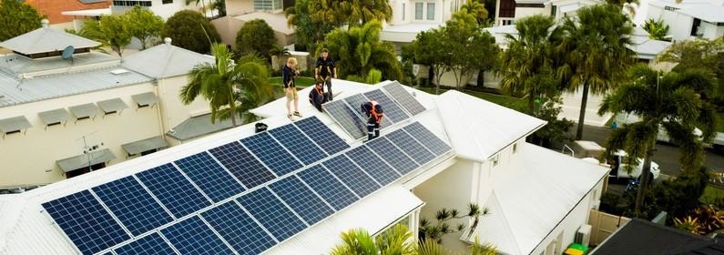 Solar panels on roof