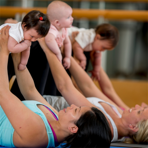 image of mums doing yoga with babies