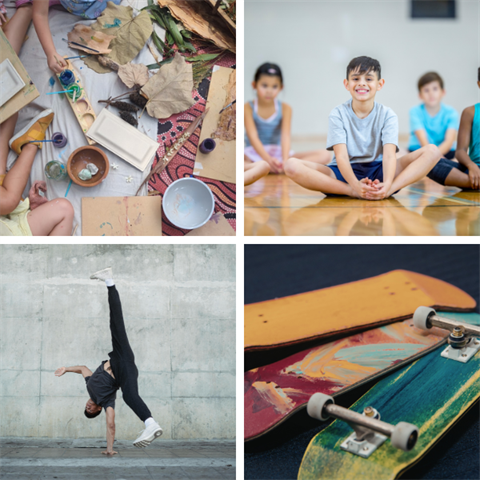 collage of different kids and teens activities 