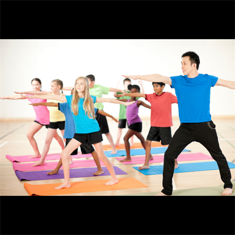 Teens doing yoga