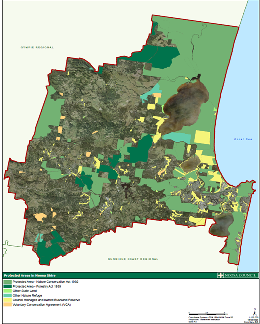 Protected areas noosa shire map
