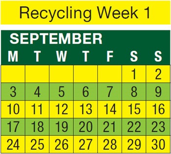 Recycling calendar week 1