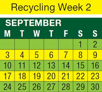 Recycling calendar week 2