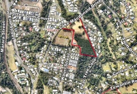 Aerial map showing 62 lake macdonald drive