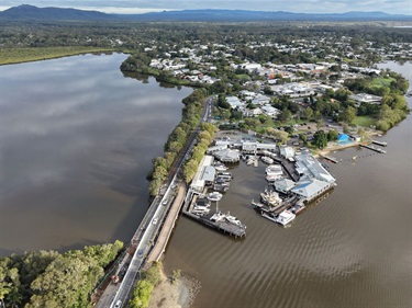 An aerial view of the Doonella Lake Bridge Upgrade, July 2026