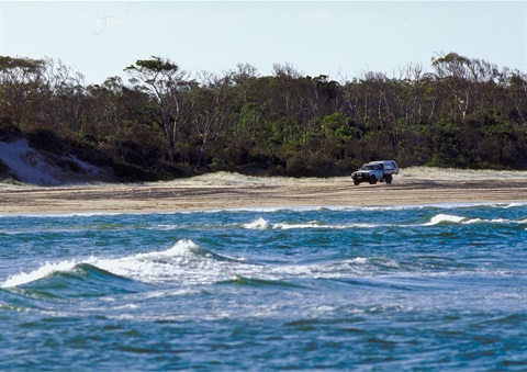 Car on Teewah beach