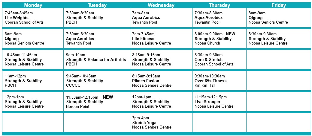 Seniors Living Well Calendar