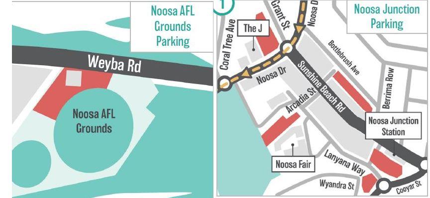 Weyba &amp; Noosa Junction Park &amp; Ride locations
