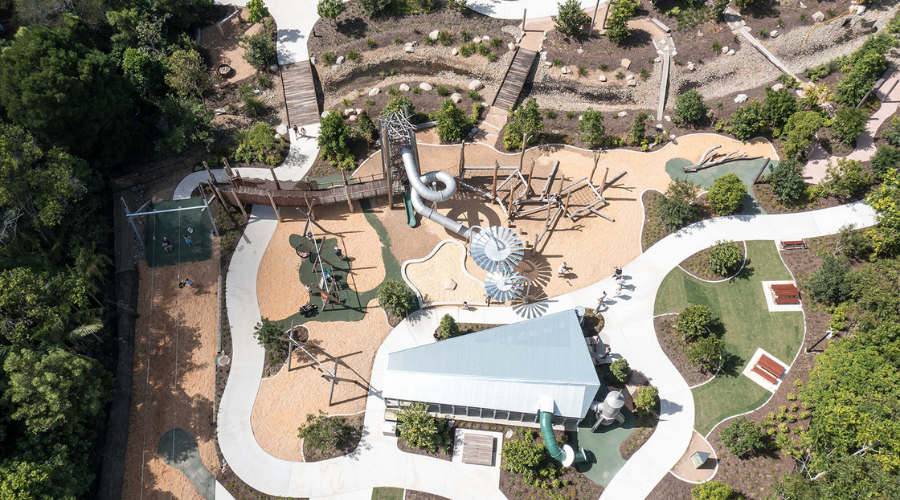 Aerial shot hinterland playground