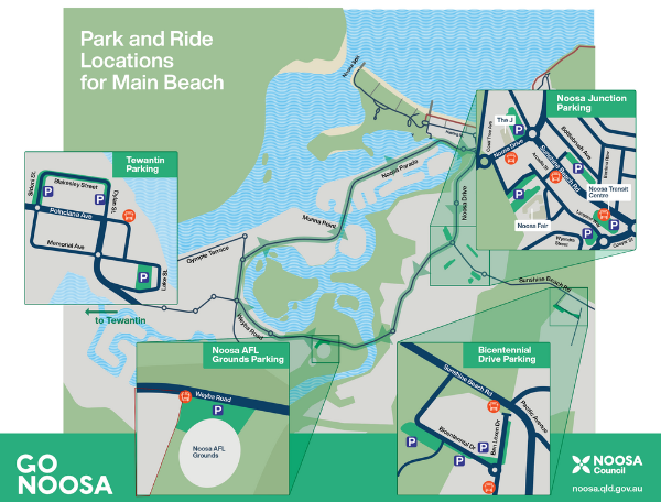 Park and Ride locations go noosa holidays