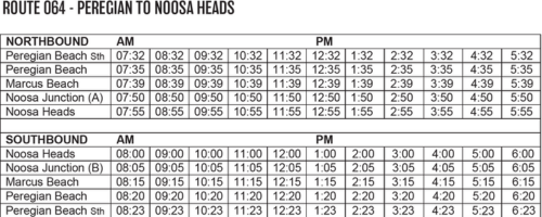 064 timetable peregian go noosa